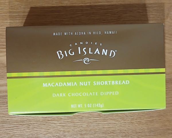 ハワイ土産　Big Island Candies マカダミアナッツショート ブレッドダークチョコレートディップ