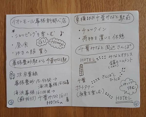 母娘ふたり旅★千葉１泊2日（1日目）旅しおりを持って、イオンモールでお買い物♪