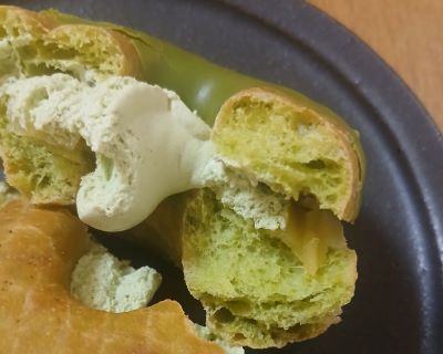 misdo★宇治抹茶ドーナツシリーズ「ドら抹茶 栗あん抹茶ホイップ」と定番「ハニーディップ」