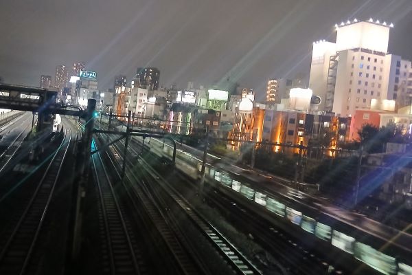鶯谷駅　陸橋　エモい夜景